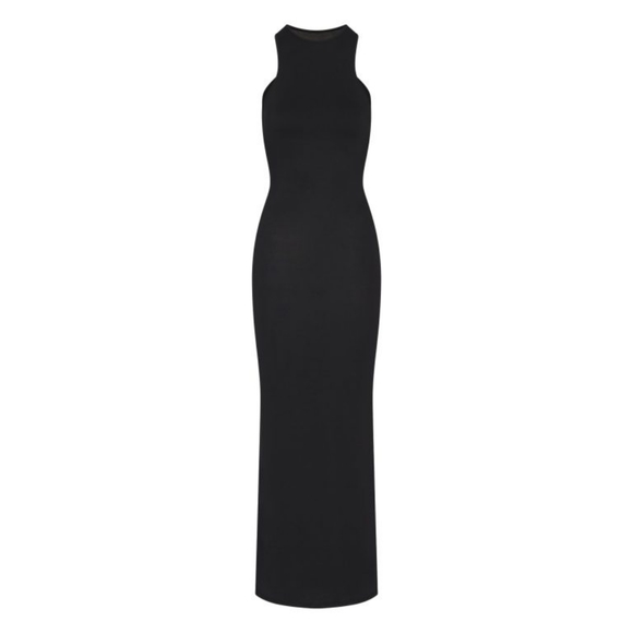 1. NWT SKIMS SMOOTH LOUNGE OPEN BACK MAXI DRESS IN ONYX - Picture 5 of 7